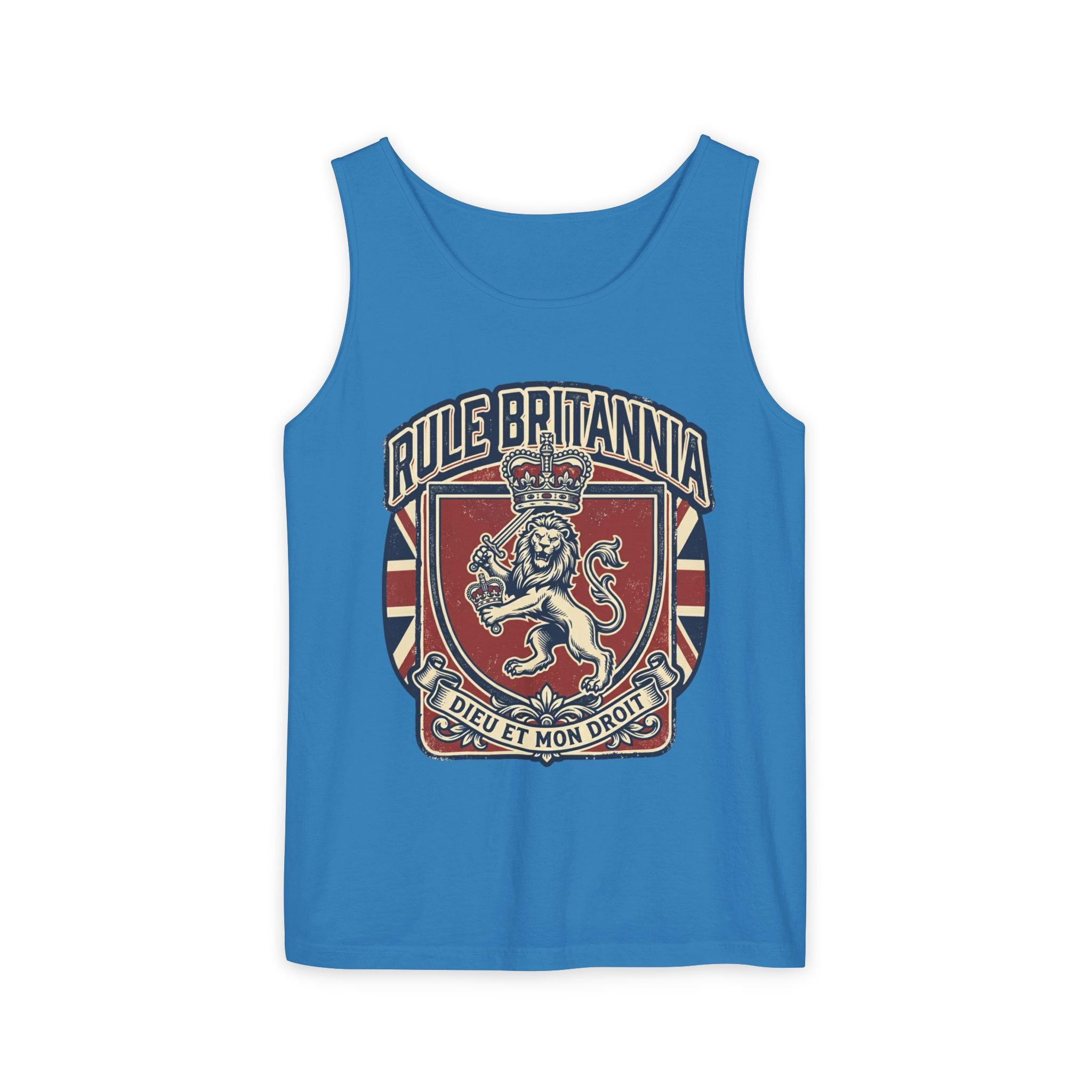 British Patriotic Print Tank Top — 'Patriotic' Slogan
