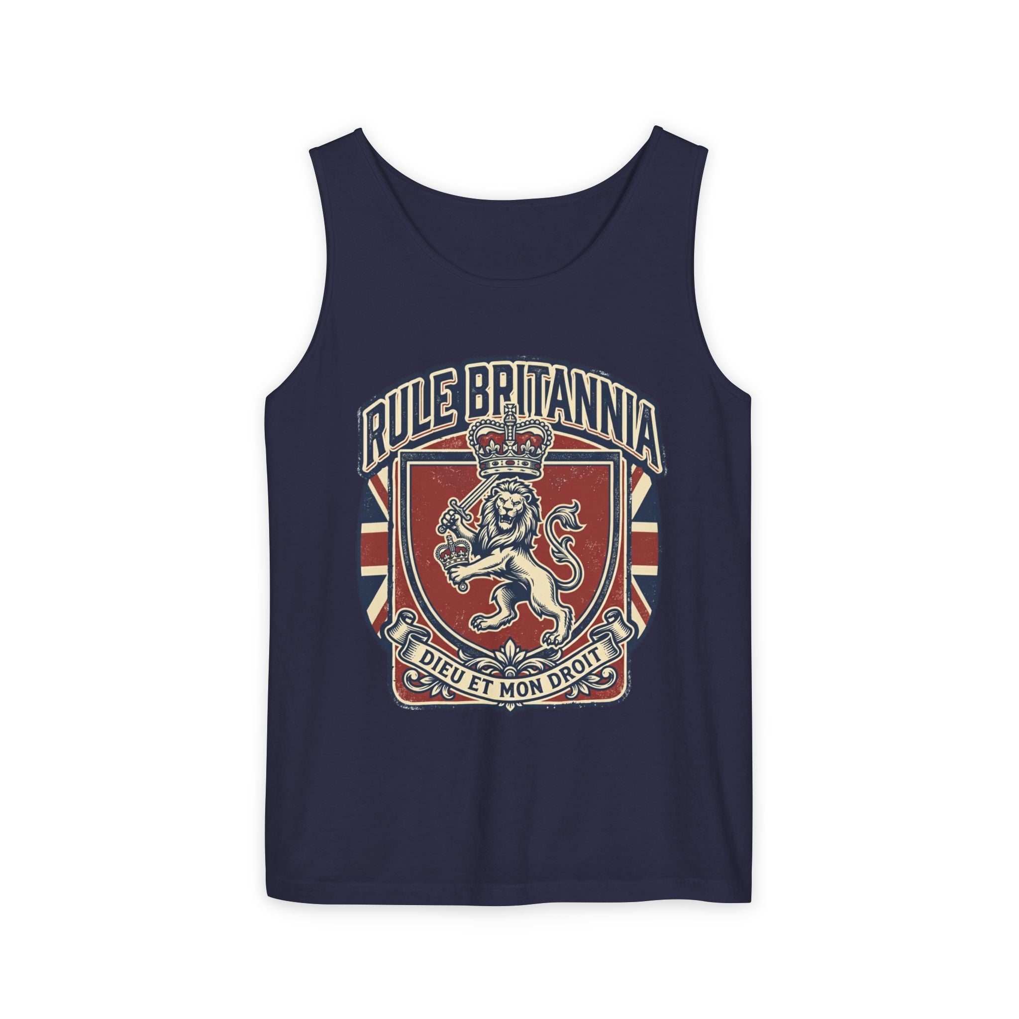 British Patriotic Print Tank Top — 'Patriotic' Slogan