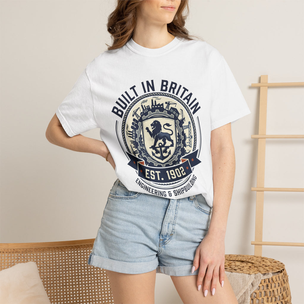 Built in Britain T‑Shirt — Vintage British Crest Tee (Est. 1902)