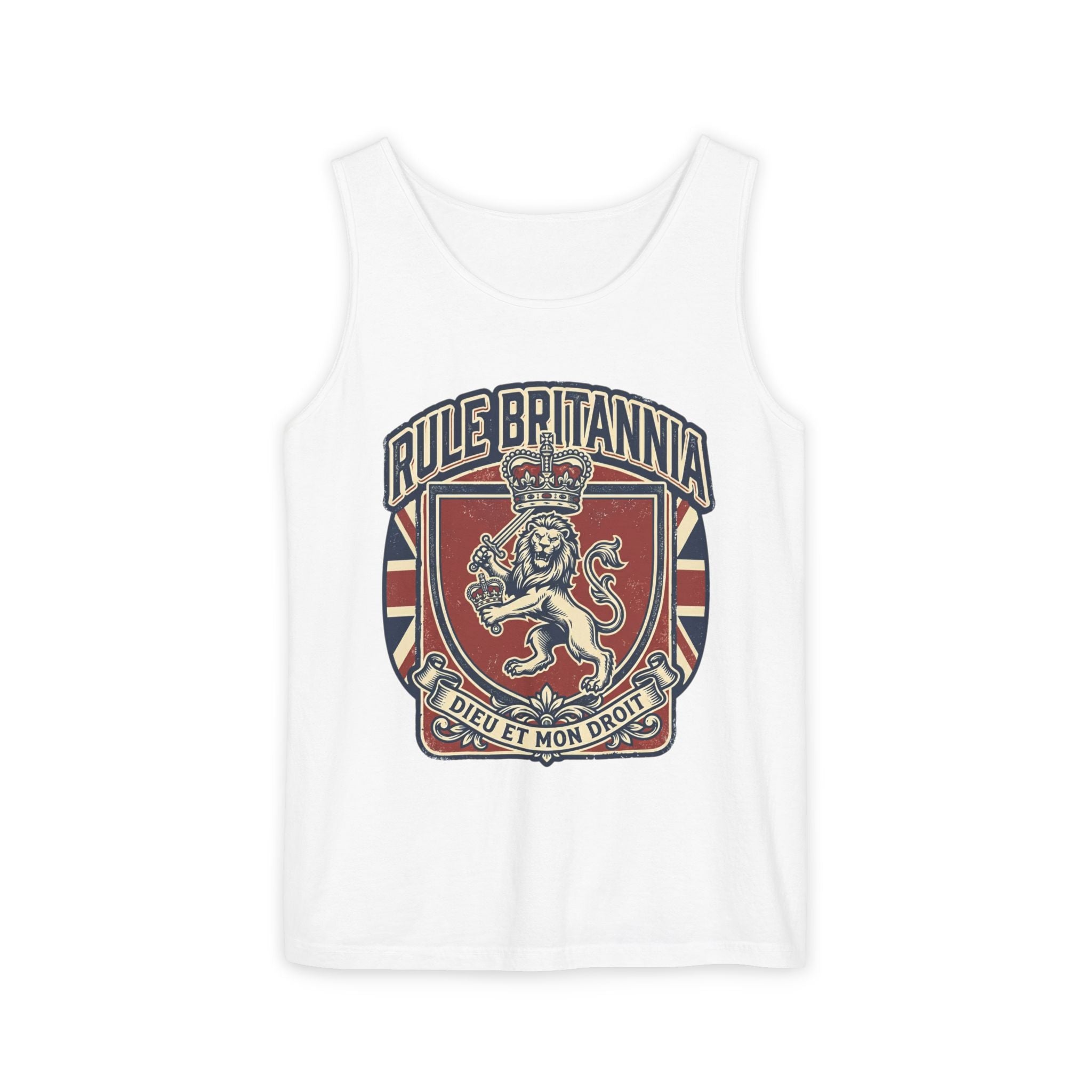 British Patriotic Print Tank Top — 'Patriotic' Slogan