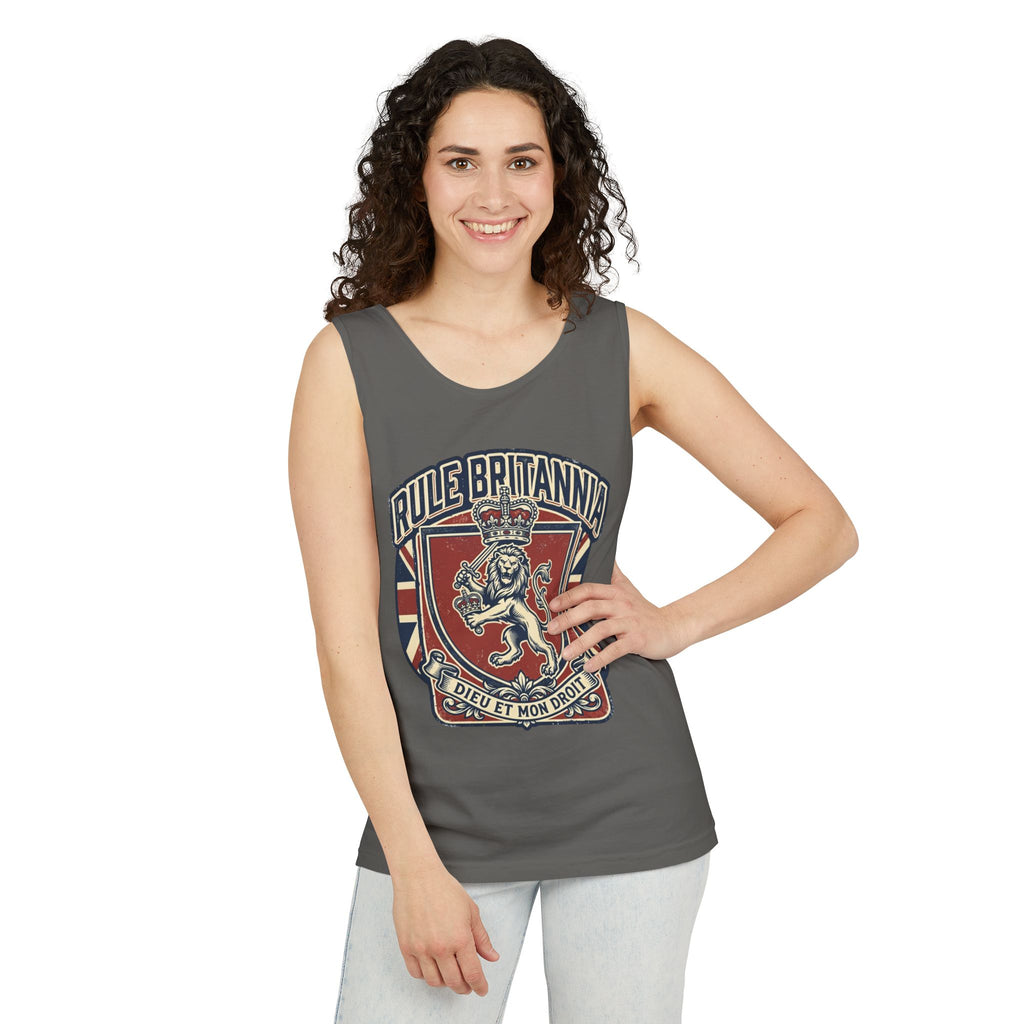 British Patriotic Print Tank Top — 'Patriotic' Slogan