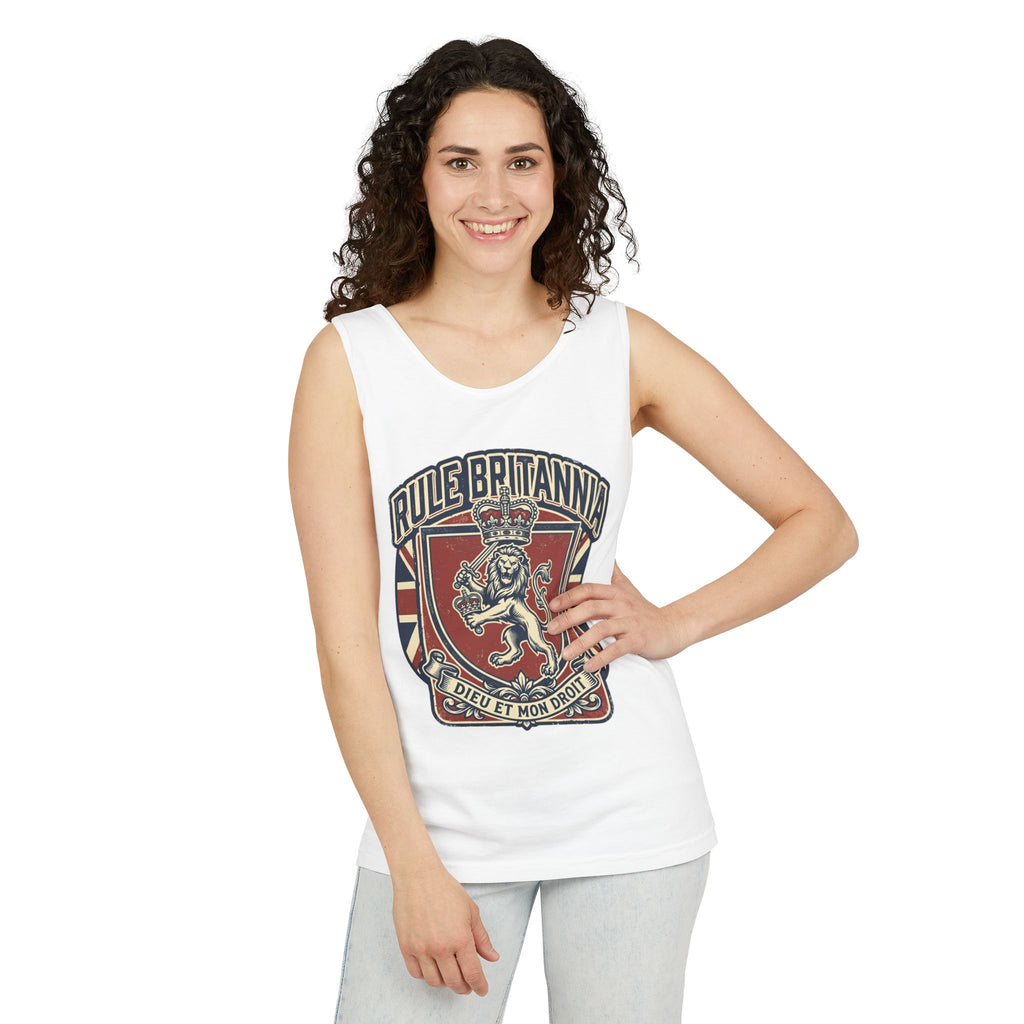 British Patriotic Print Tank Top — 'Patriotic' Slogan