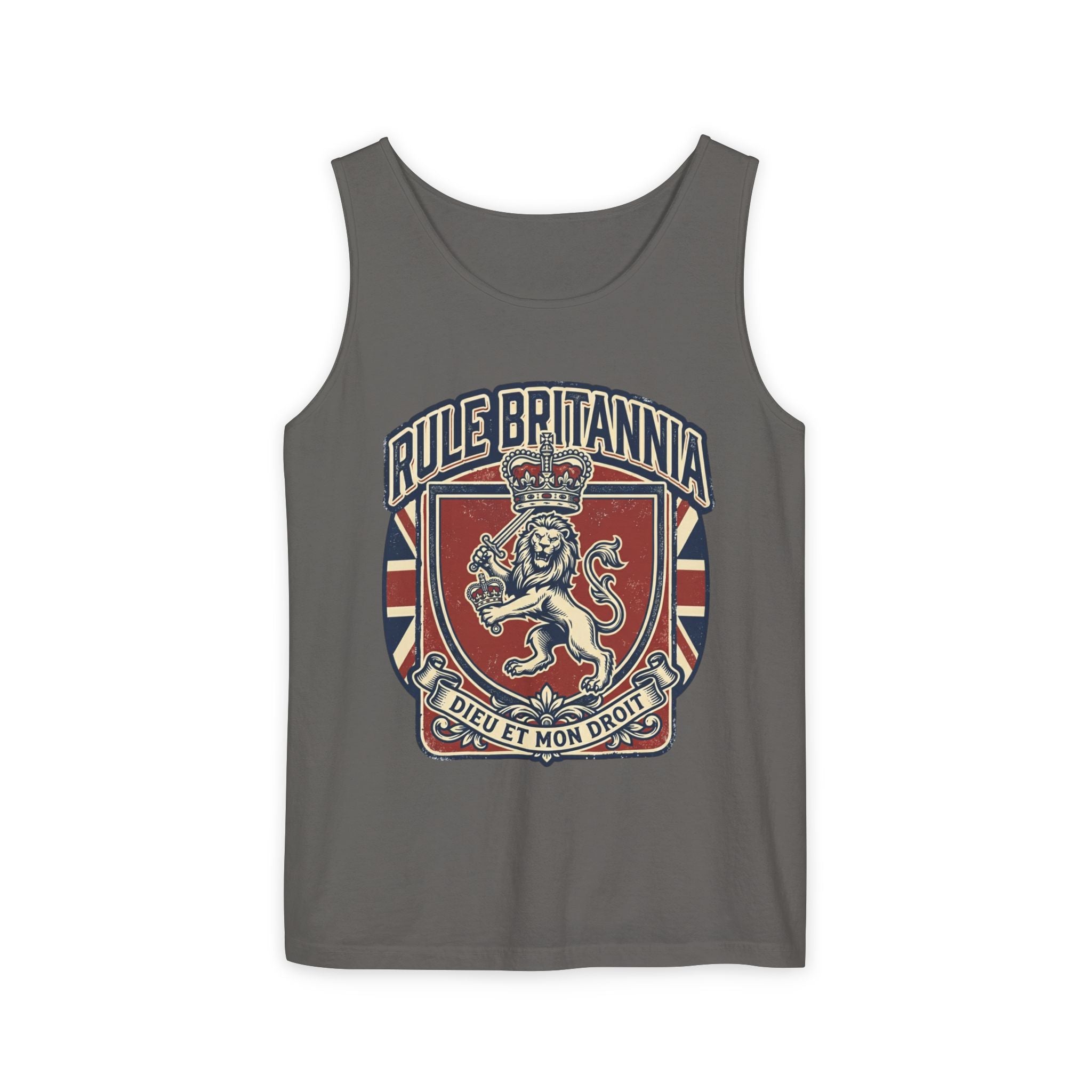 British Patriotic Print Tank Top — 'Patriotic' Slogan
